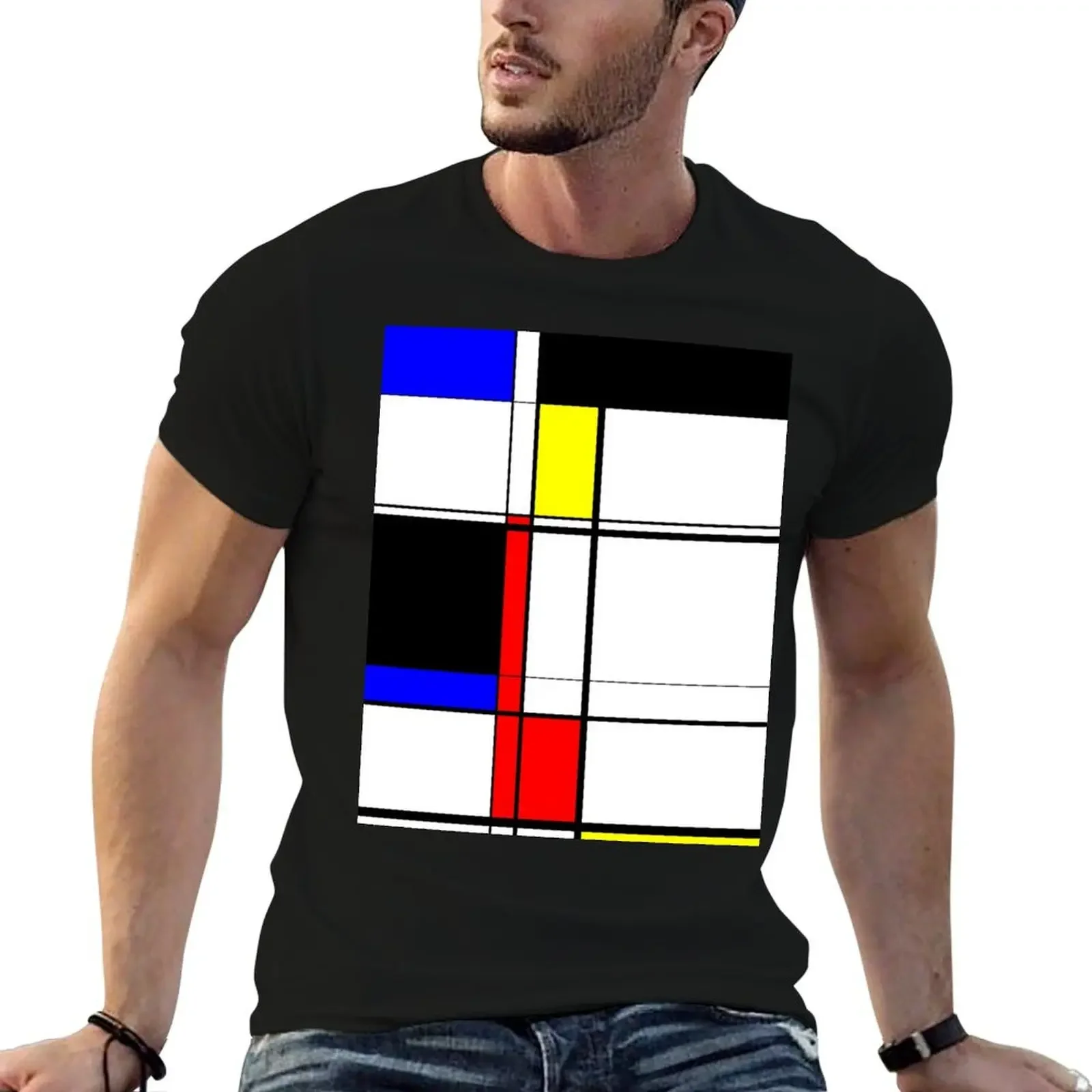 

Mondrian Inspired Color Block T-Shirt new edition animal prinfor boys street wear shirts graphic tees t shirt men