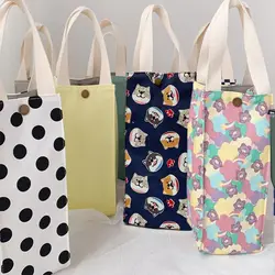 Water Bottle Storage Bags Tumbler Case Holder Canvas Cup Bag Milk Tea Bags Portable Mug Holder Sleeve Aquaflask Cover