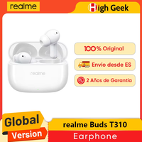 Global Version realme Buds T310 46dB Hybrid Noise Cancellation 40Hours Total Playback 12.4mm Dynamic Bass Driver IP55 Waterproof