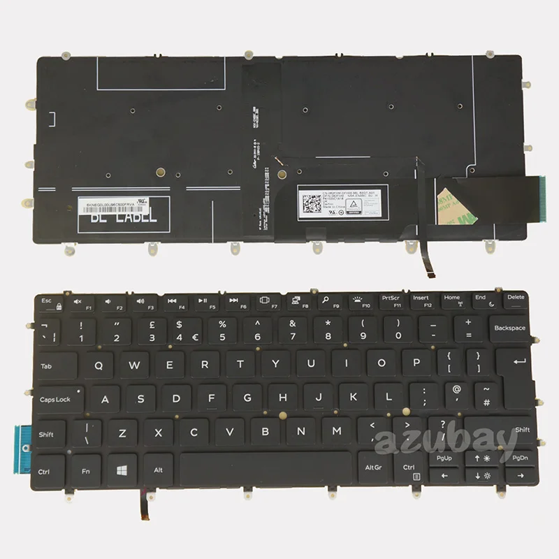 Imagem -02 - Teclado para Dell Xps 9370 9380 9305 7390 03 Pmxp 0rd0cj 06dkj8 07ynxg Português Francês Espanhol Russo Reino Unido Português