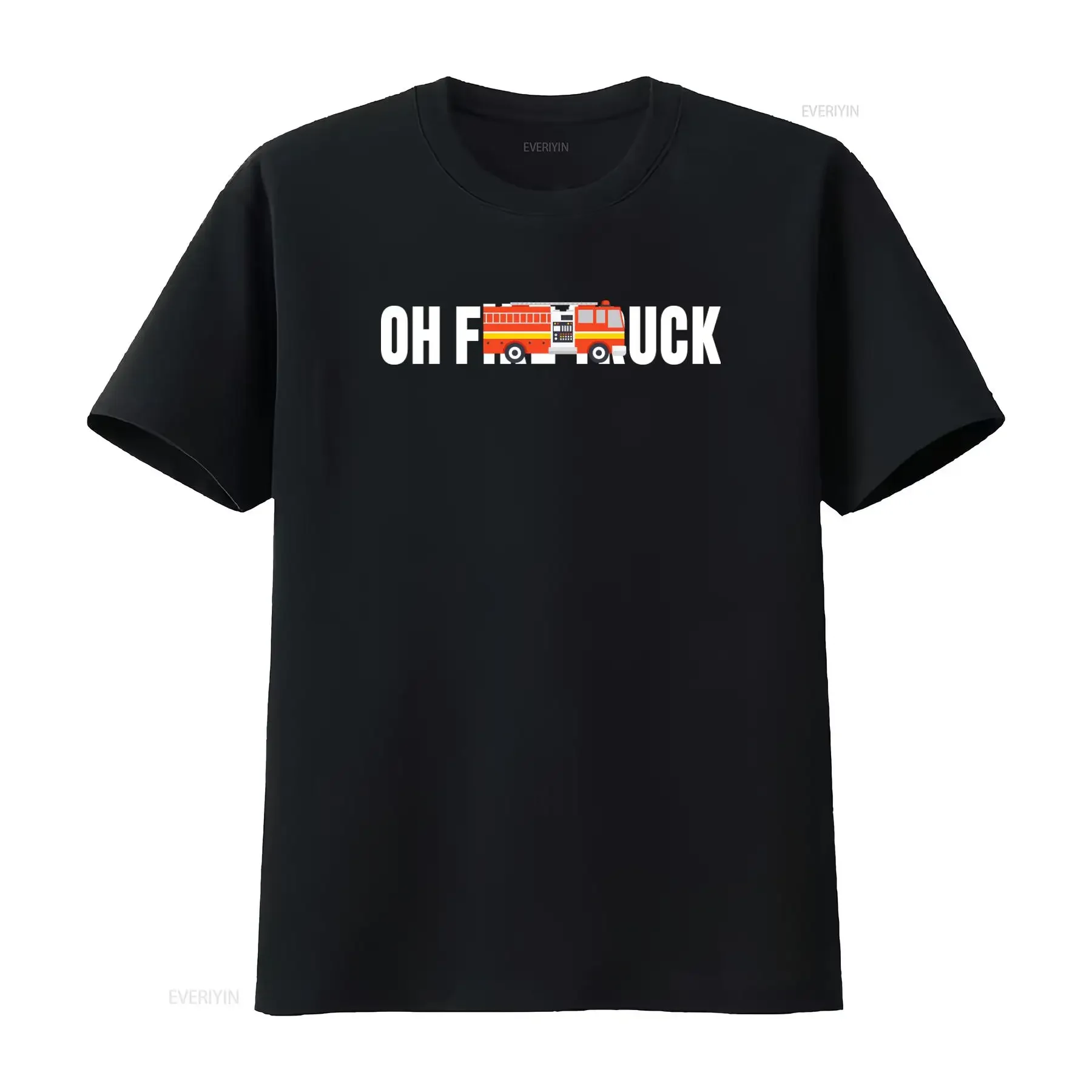 Firefighter Fireman T Shirt Oh Fire Truck s Funny Department  vintage Washed fashion Versatile Soft Stretched Stylish