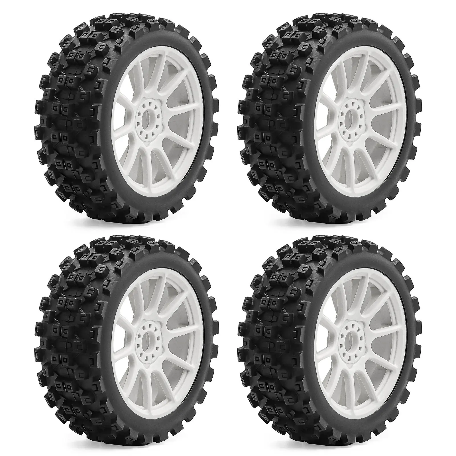 

1/8 Scale RC Tires 17mm Hex - 4PCS Claw Chocolate Off-Road Tires for ARRMA Typhon, TRAXXAS Jato, FS Racing, KYOSHO MP10, HSP - C