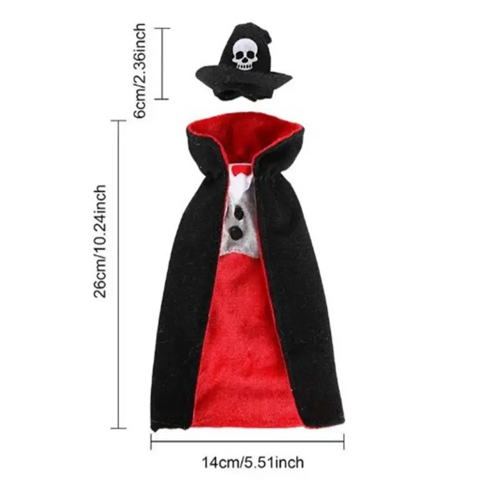 Fun Cape Design Halloween Wine Bottle Covers Cloth Art Funny Cloak Wine Bottle Covers Cartoon Dustproof Red Wine Bottle Bag