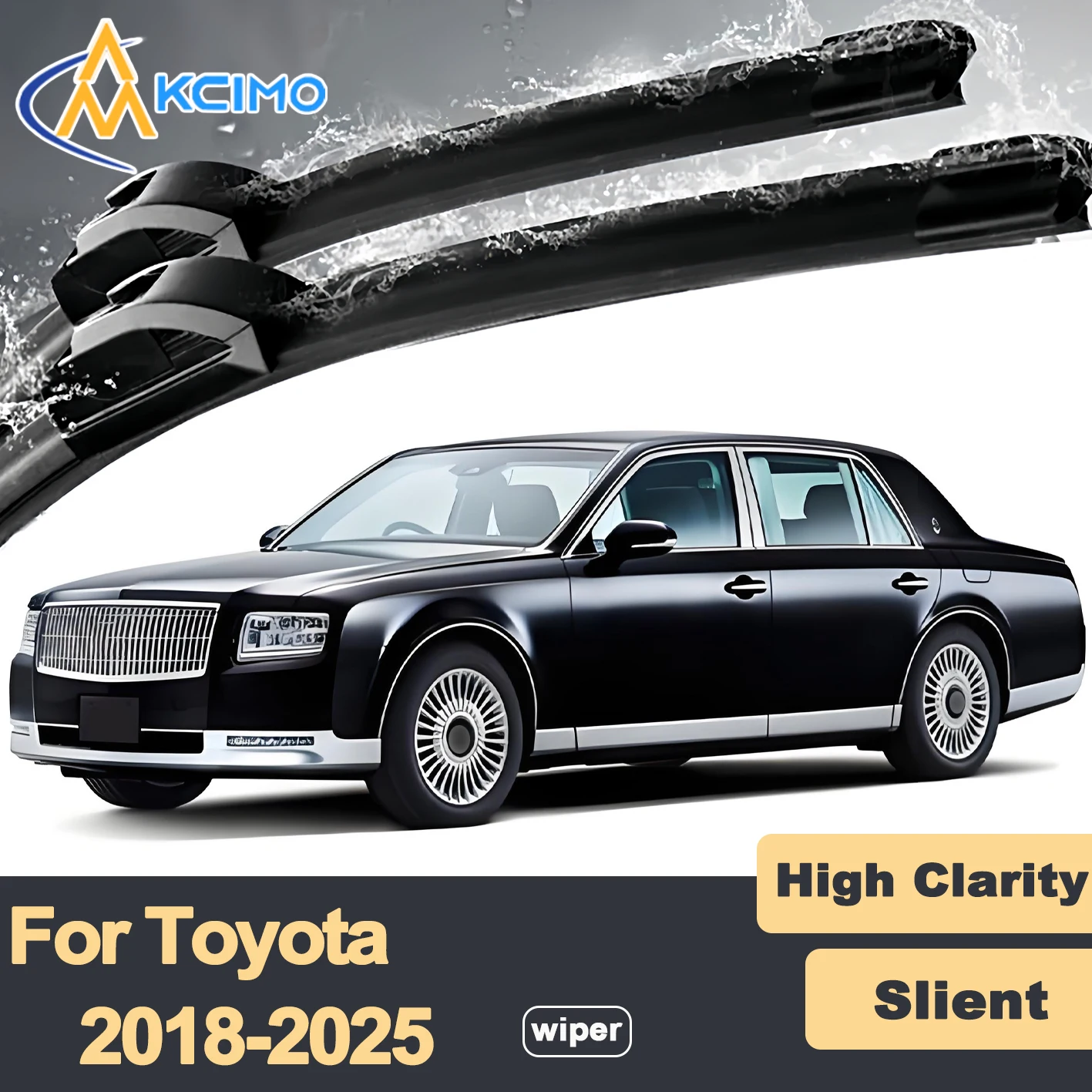 

Premium Rubber Durable Silent Windshield Wiper Blades 2pcs for Toyota Century G60 2018-2025 Front Wiper Blades Set