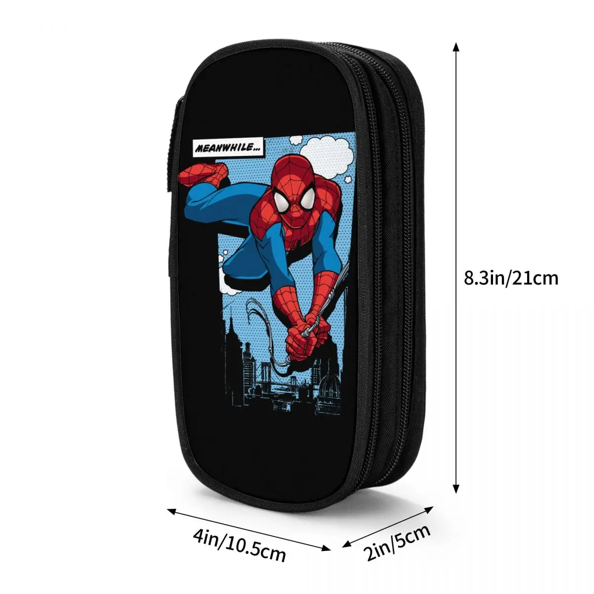 Imagem -03 - Estojo de Grande Capacidade para Meninas Painel de Quadrinhos Marvel Dupla Camada Homem-aranha Bolsa de Maquiagem Presente