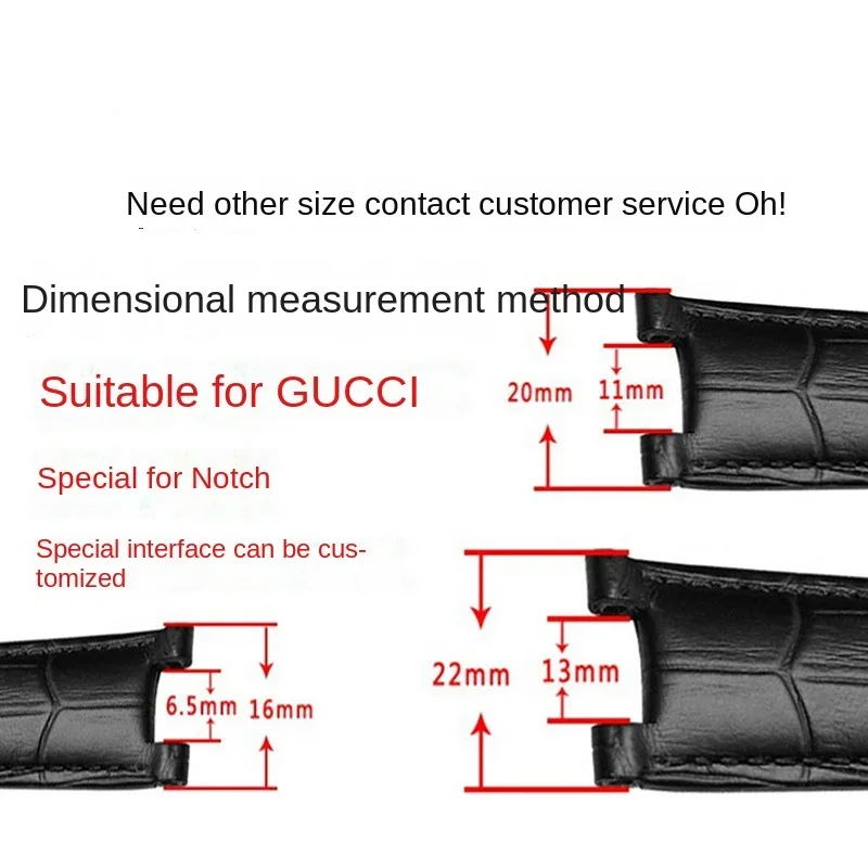 22x13mm 20x11mm Cowhide watch band For GC Guess Cartier PASHA W3108/HPI004 Butterfly Buckle notch watch strap bracelet，with tool