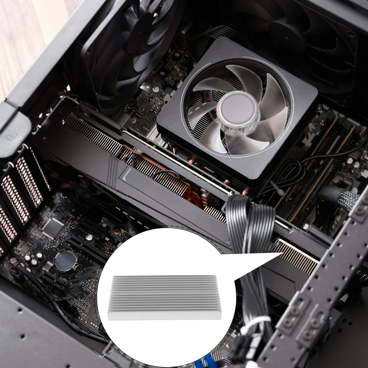 

Aluminum Heat Sink for Electronics PCB IC Chip Lightweight Durable High Block Large Area Dissipation Notebook