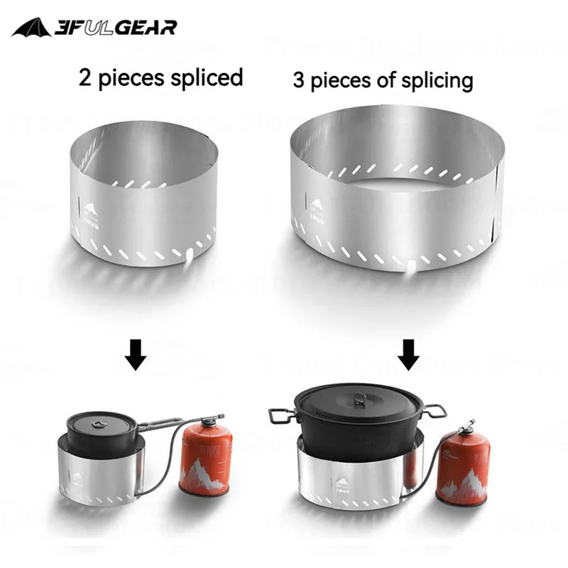 

3F UL Gear 2/3 шт. ветрозащитный экран лобовое стекло уличная плита посуда аксессуары для кемпинга портативный сверхлегкий из нержавеющей стали