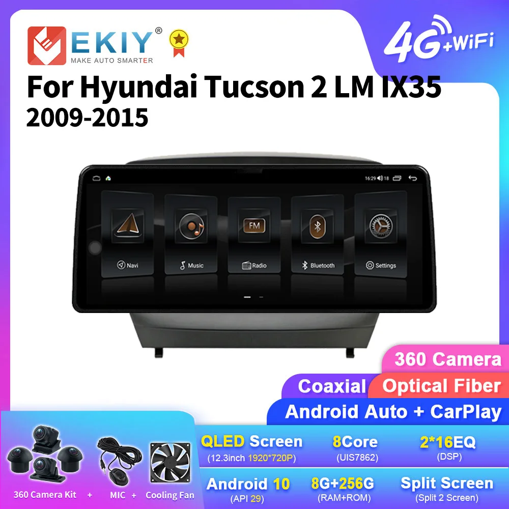 

EKIY 12,3 дюймовый Android автомобильный радиоприемник для Hyundai Tucson 2 LM IX35 2009-2015 мультимедийный плеер стерео Carplay стерео навигация DVD GPS Navi