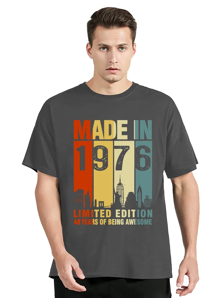 Made In 1976 Limited Edition Birthday Gifts T-Shirt Fashion Summer Streetwear Short Sleeve T Shirt Oversized Fitness Tshirt