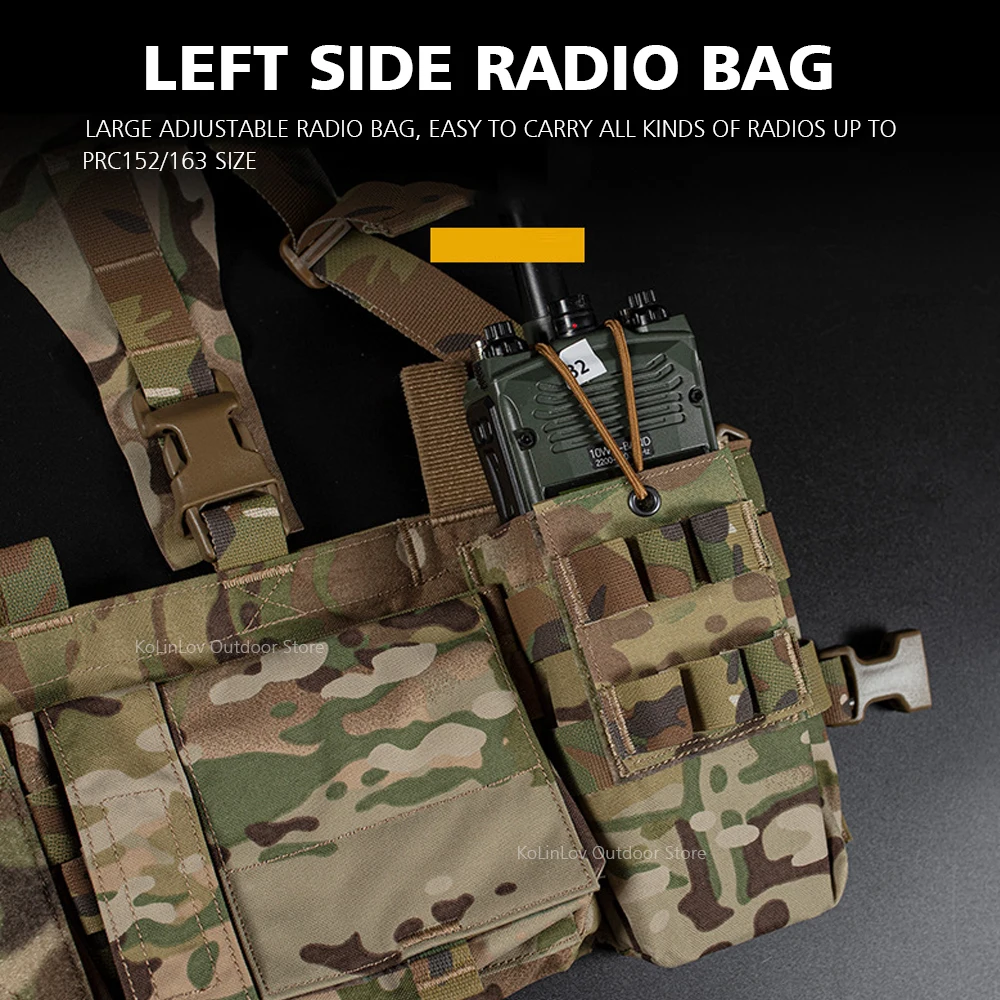 Imagem -02 - Uw-tactical Militar Caça Vest Patrol Bolsa Peito Rig Bolsa Interno Funcional Extensão de Armazenamento para Rádio Magazine Pouch Pcs