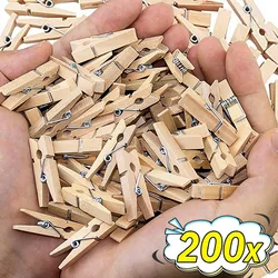 200/50pcs Wooden Mini Photo Clips Pegs Handmade Craft Memo Paper Peg Clothespin DIY Craft Wedding Party Home Decoration Supplies