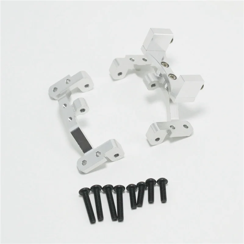 B78B-3X メタルプルロッドベースシートアクスルアップサーボブラケットマウント WPL C14 C24 C14K C24K 1/16 RC カートラックアップグレードパーツ、シルバー