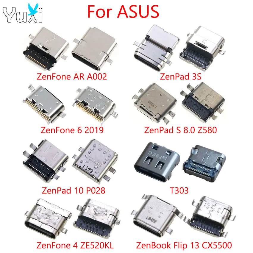 YuXi 1pc USB Type C Connector Charging Port Socket For Asus ZenBook Flip 13 C536 CX5500 ZenPad 3S S 8.0 Z580 ZenFone 4 ZE520KL 6