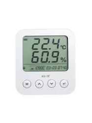 Medidor electrónico Digital de temperatura y humedad LCD, termómetro para interiores y exteriores, higrómetro, estación meteorológica, reloj