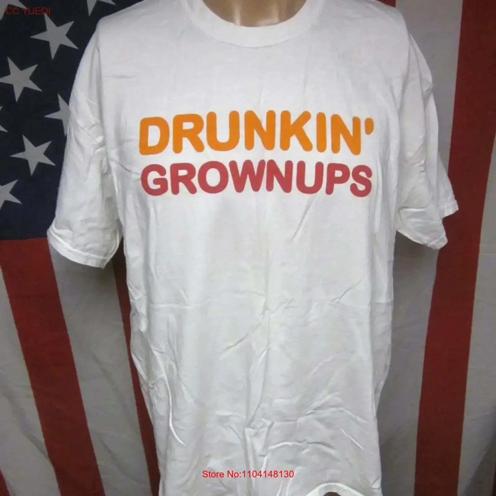 DRUNKIN GROWNUPS party tee bakery XL parody T shirt donuts satire vintage Washed Soft graphic Stylish homme Comfortable
