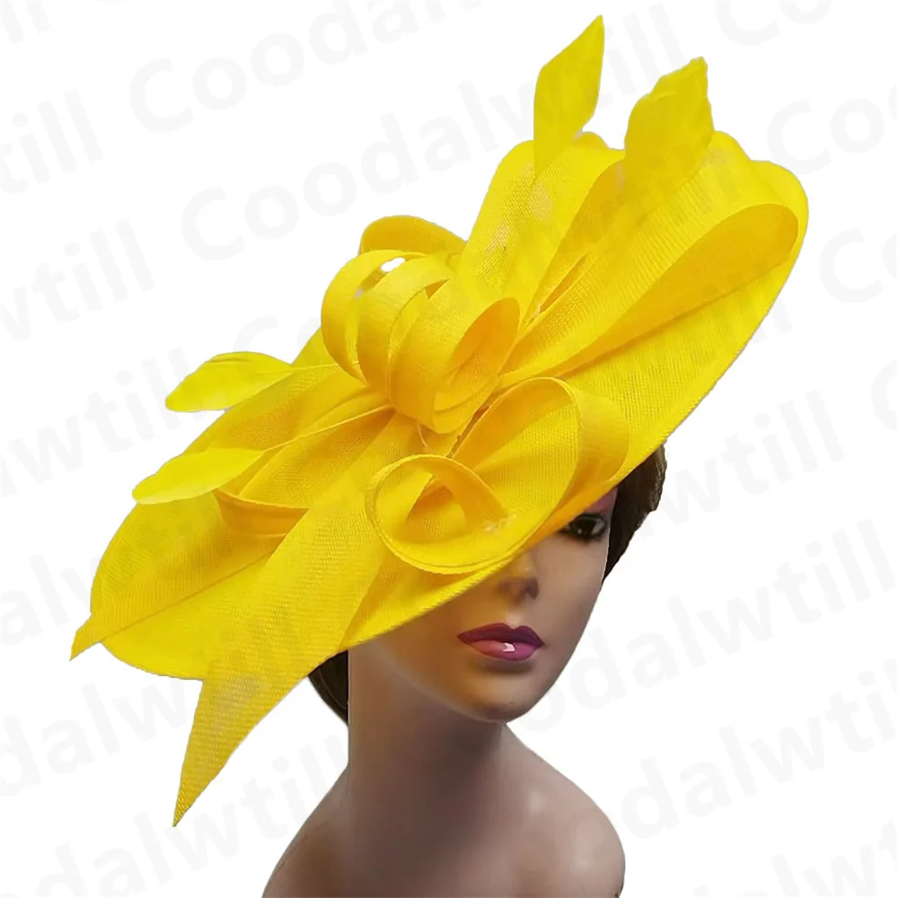 Royal Ascot Big Fascinators Hat Women Party Tea Fancy Millinery Cap Elegant Ladies Wedding Event Headpiece Headband Party Hats