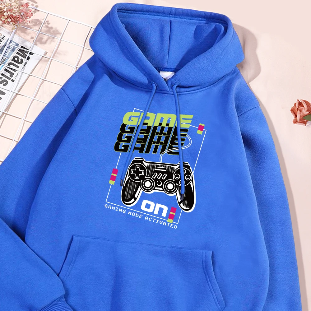 Game Controller Printing Man Hoodie Street Oversize Fleece Hoodies 2024 Autumn New Comfort Soft Pullover Hoody Streewear Tops