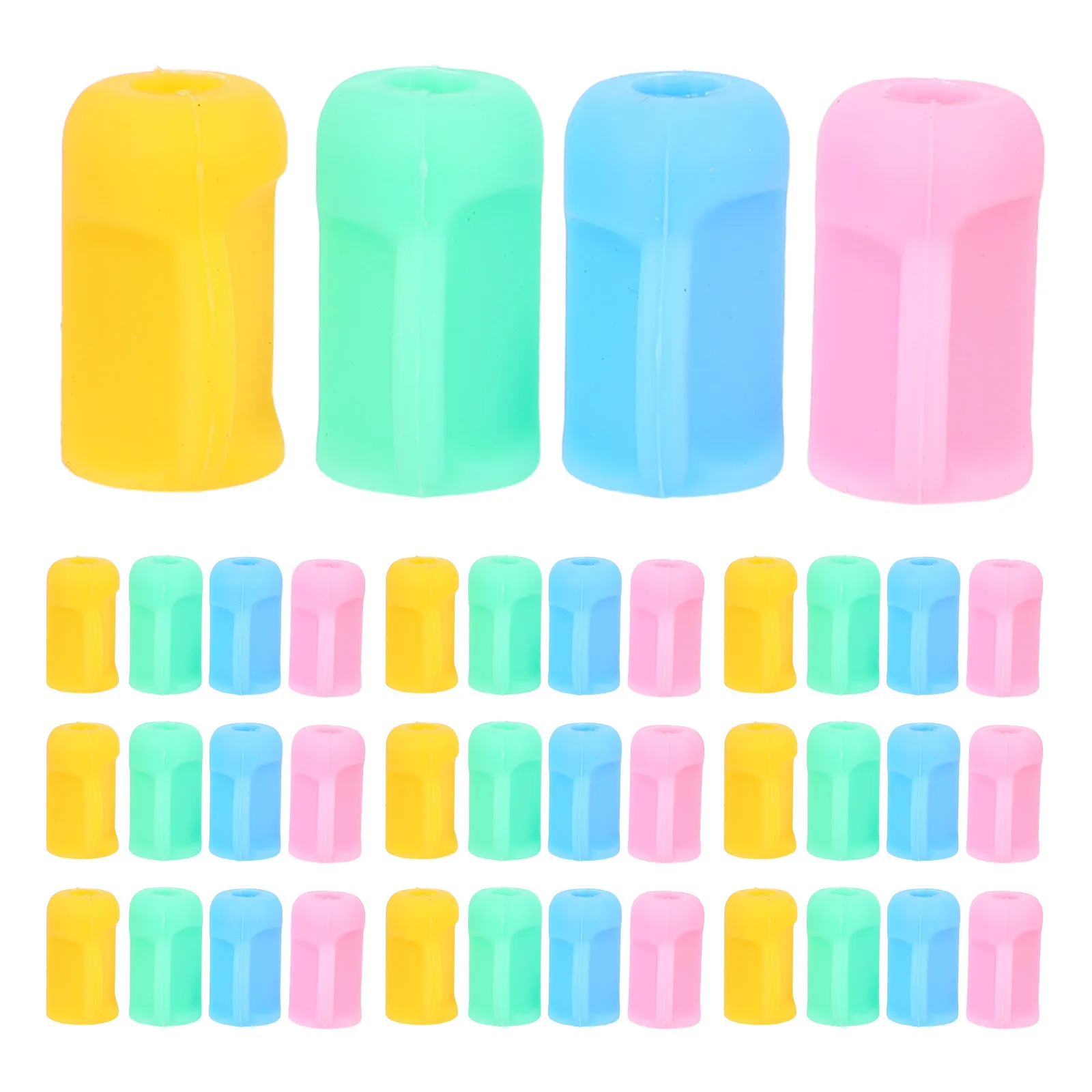 100Pcs Pencil Holder Writing Grip Ergonomic Silicone Finger Grips for Handwriting Practice Kindergarten Preschool