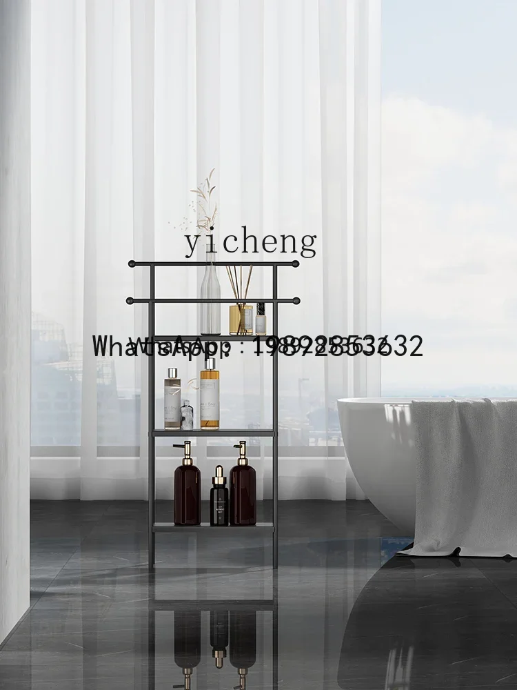 b2Towel Rack Bathroom Punch-Free Bathroom Floor Light Luxury Narrow Gap All-in-One Rack