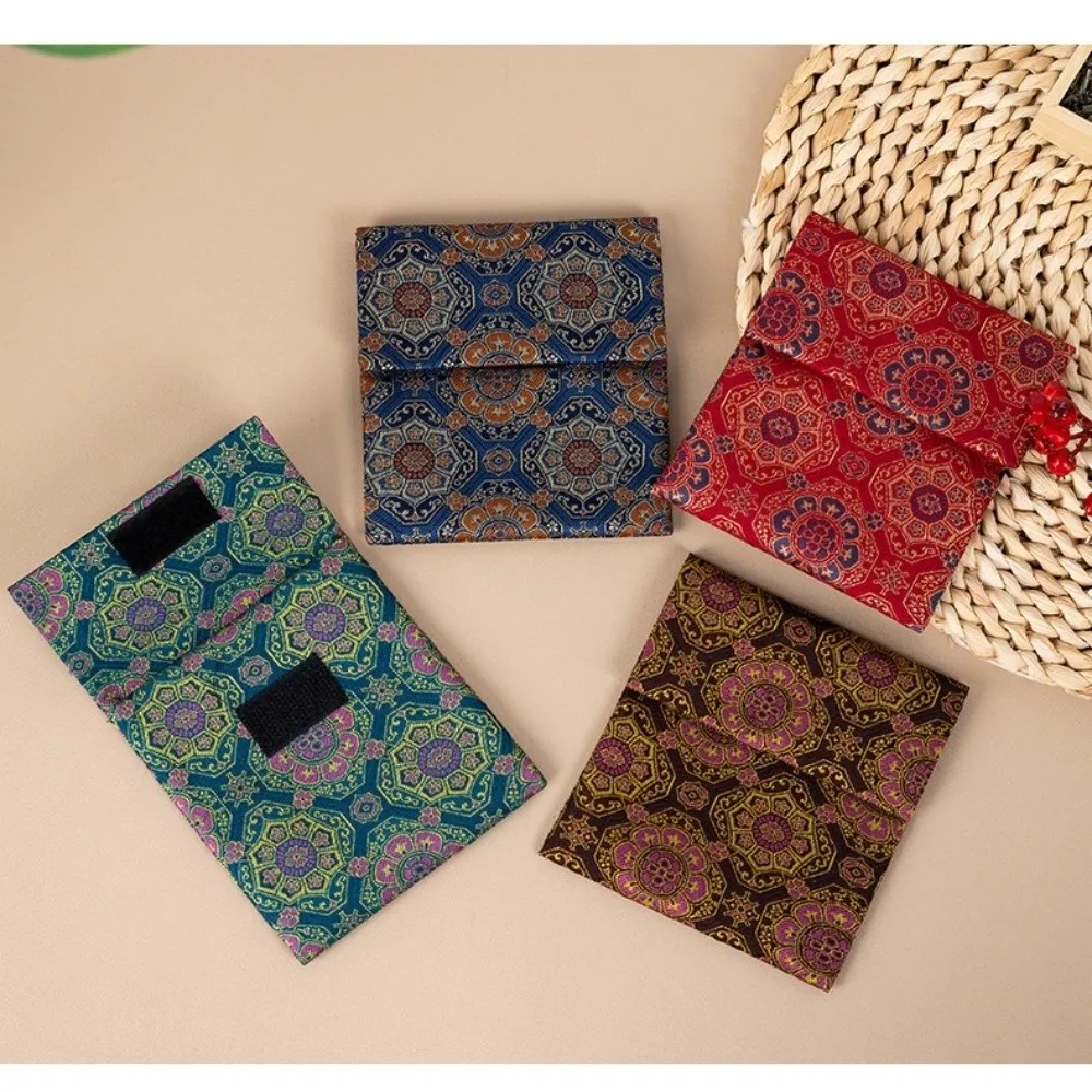 Vintage Style Double Layer Ancient Style Jewelry Bag Exquisite Handmade Zipper Jewelry Bag Cultural Play Storage Gift