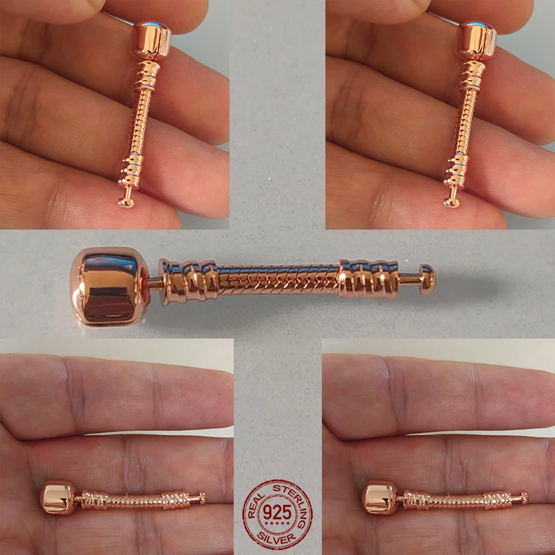 

Rose gold 925 Sterling Silver Bracelet extender Fit Original Charm Beads Bracelets Lengthen Lady Jewelry Making 3.5cm And 4cm