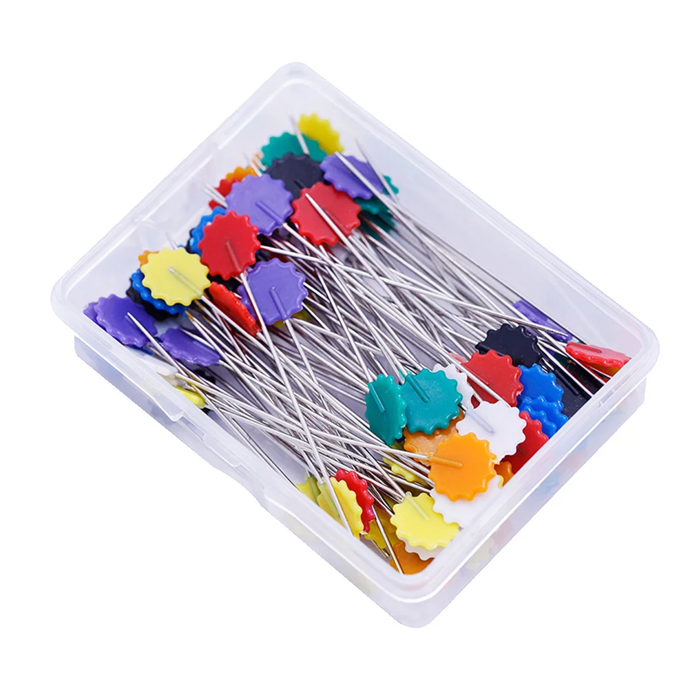 

50Pcs Colorful Flat Head Straight Pins Sewing Needles for Craft Projects Quilting Bags Shoes Hats Decoration Use