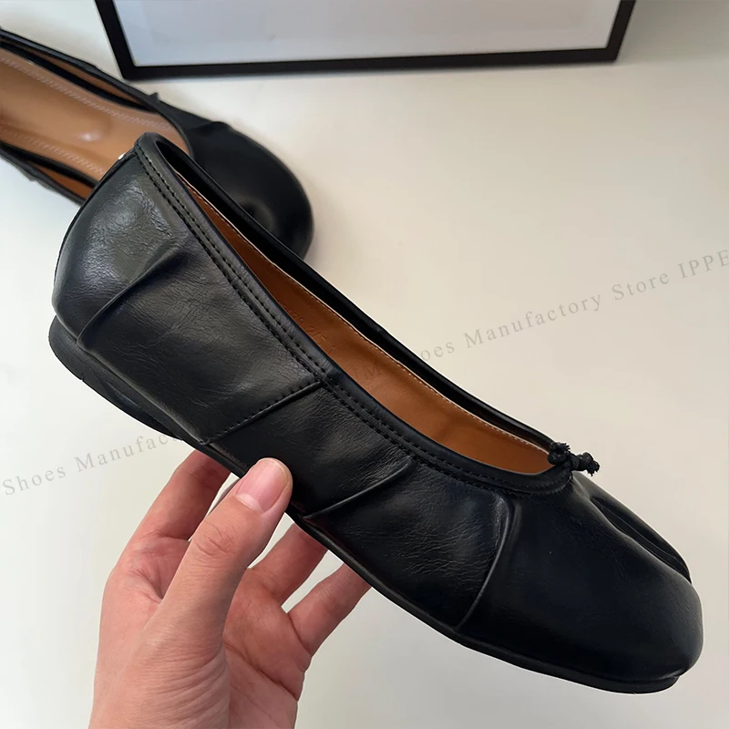 IPPEUM Tabis Shoes Black Split Toe Women Mary Janes Plus Size 44 Ballerina Zapato MujerBallet Flats Tabi Footwear image 3