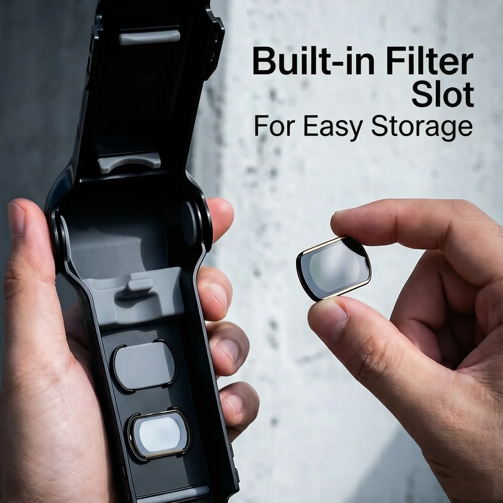 Compact Storage Box for DJI Osmo Pocket 4 3 Full Coverage Built-in Filter Slots Anti-Scratch Pad Lightweight Case for Pocket 3 4