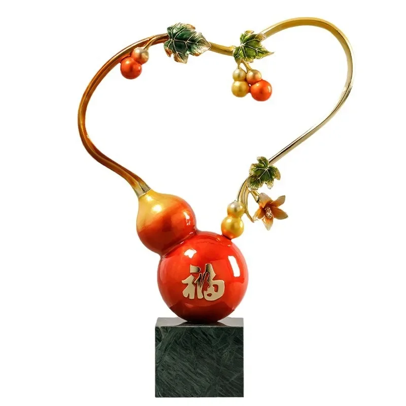 enamel color five blessings, lucky gourd ornament, new home, new home, gifts, porch bogu rack decoration