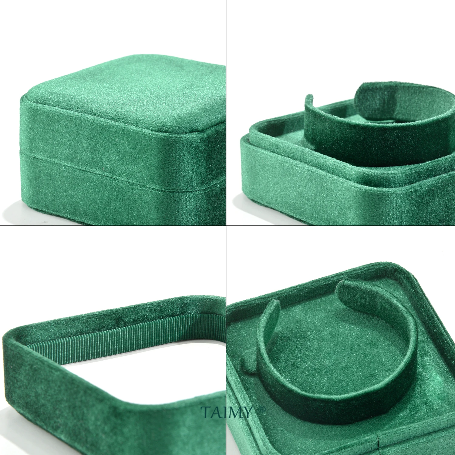 TAIMY Wholesale Velvet Custom Logo Bracelet Holder Display Jewelry Box Suede Presentoir Bracelet Gift Packaging Case