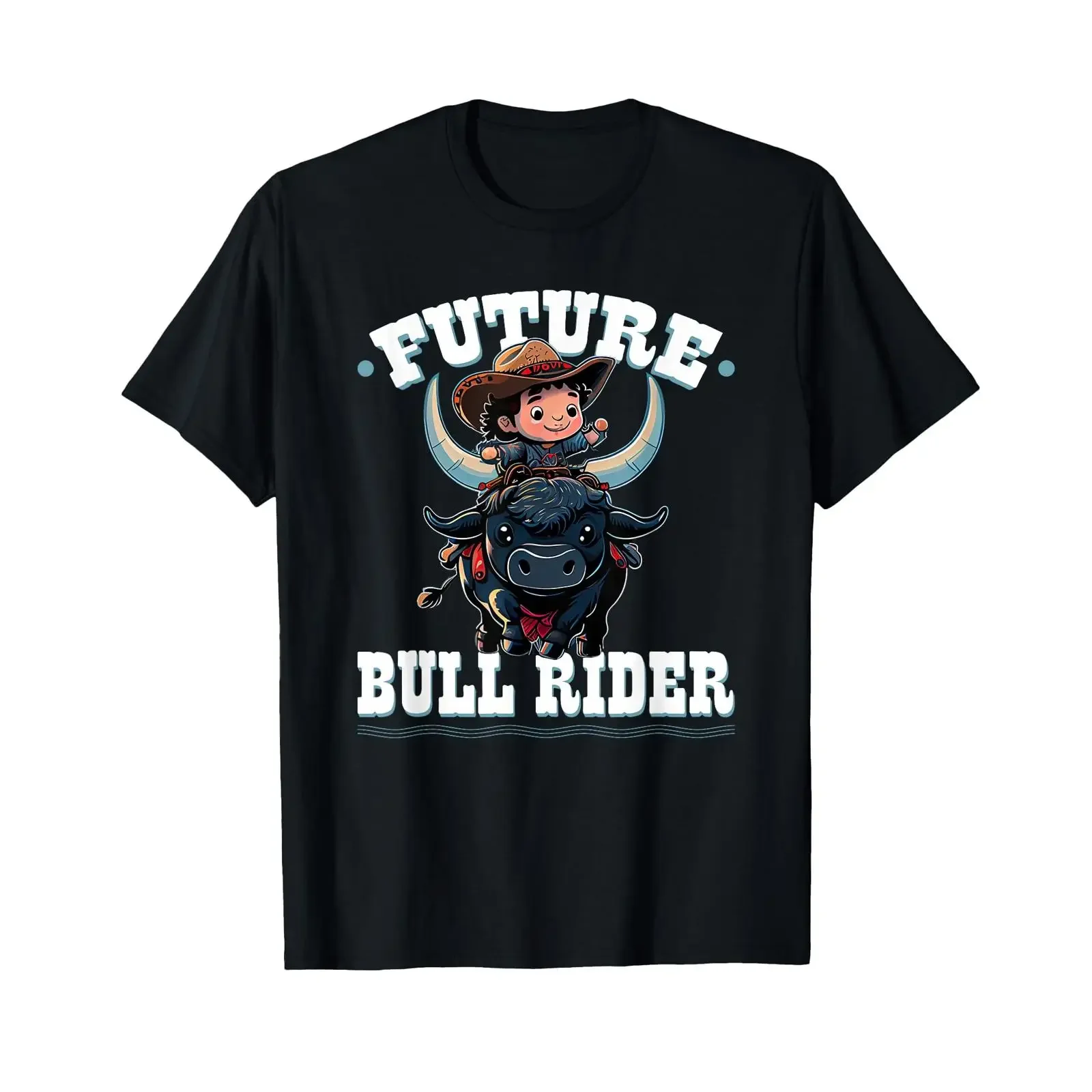Future Bull Rider Riding Cowboy Rodeo Boy Kids T Shirt vintage Washed Top For Everyday Wear Unisex homme fashion Stretched
