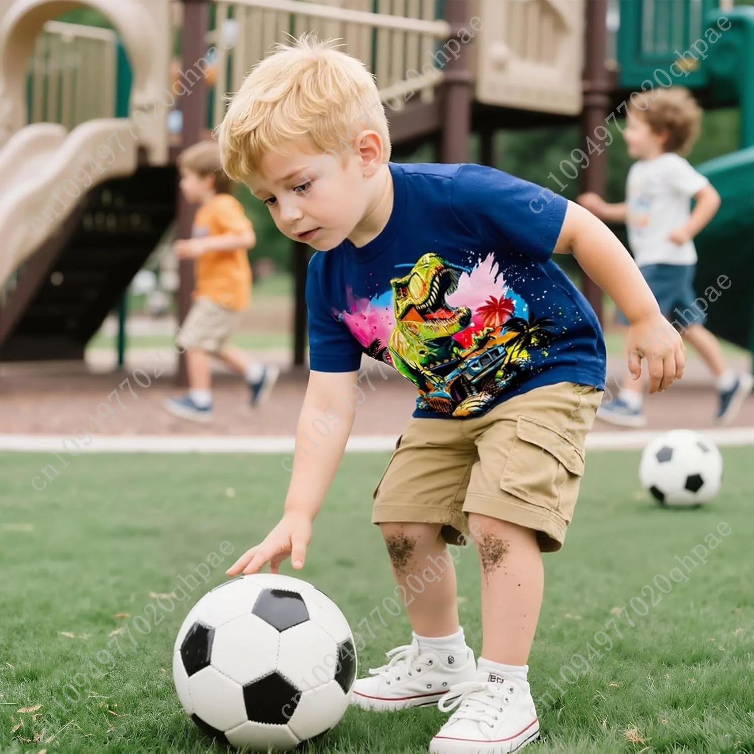 Funnycokid Camisas para niños pequeños Camiseta gráfica Camisetas de manga corta para niños de 2 a 6 años