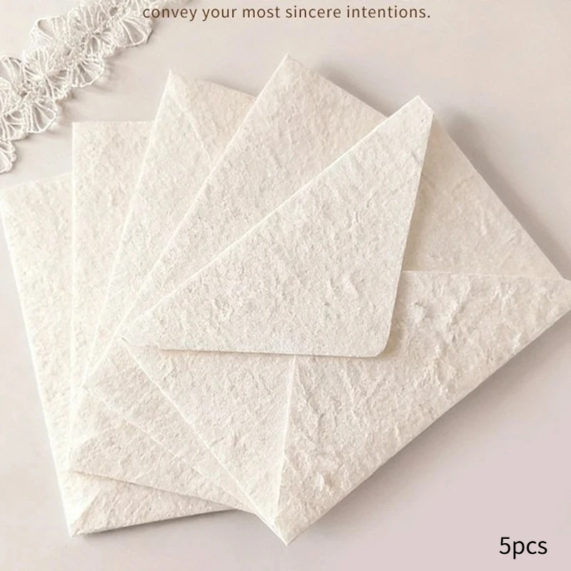 5pcs Envelopes for Wedding Embossed White Textured Specialty Paper Invitation Business Stationery Supplies Bag