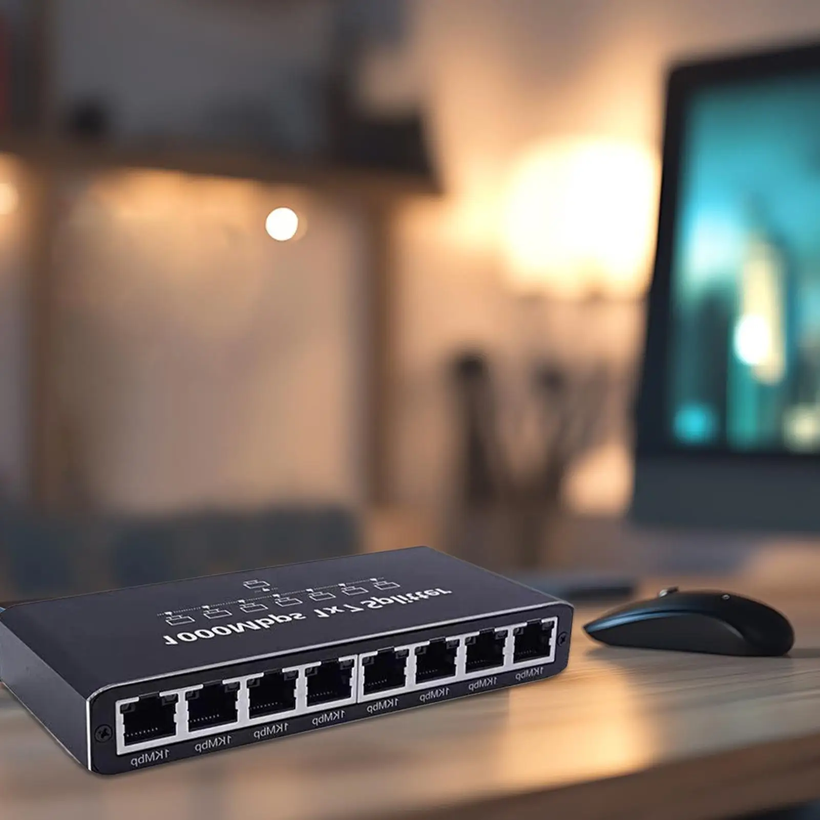 Ethernet-сплиттер, 8-портовый гигабитный Ethernet-удлинитель, адаптер 1000 Мбит/с, портативный удлинитель Plug and Play для настольной потоковой передачи на стене