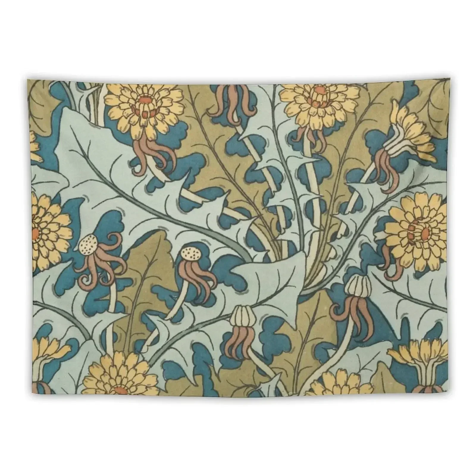 Art Nouveau Dandelion Tapestry Mushroom Room Decor Tapestry