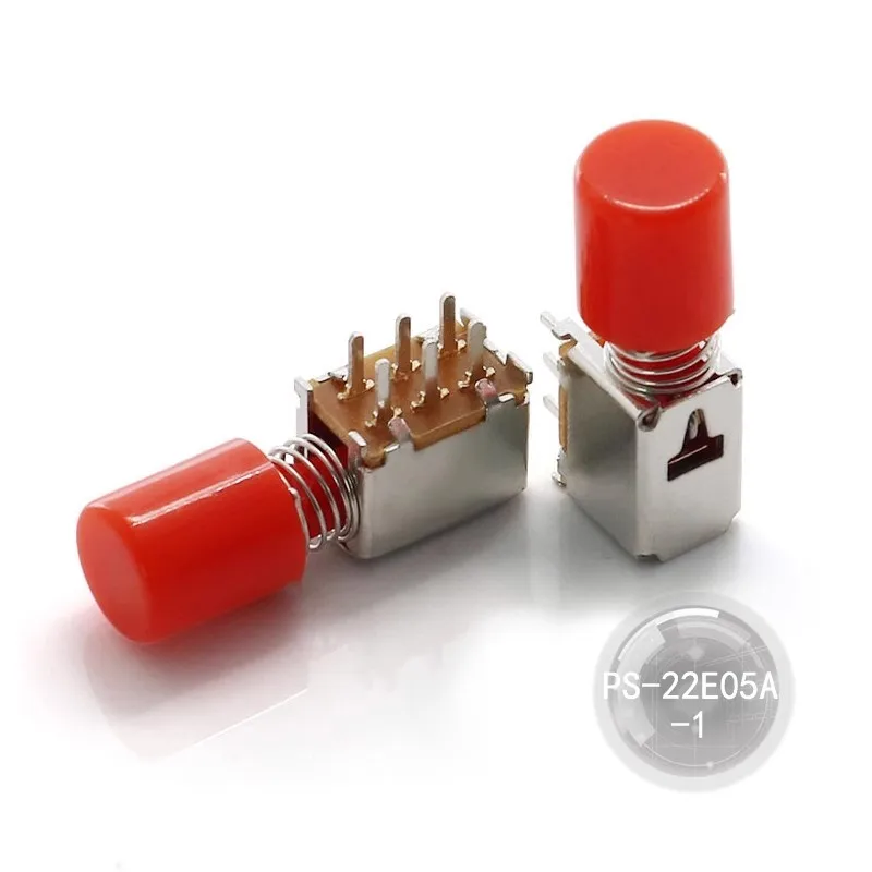 

200pcs PS-22E05A direct key switch A03 self-locking/lockless with spring double row six-leg set-top box key switch