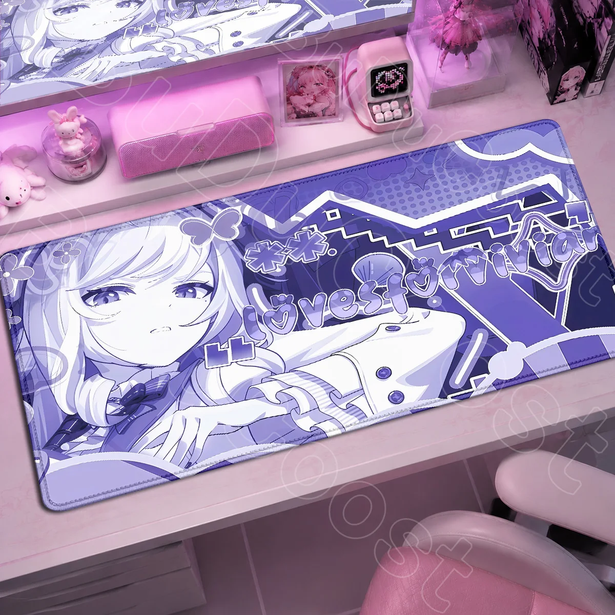 Rutschfeste Gummi-Laptop-Büro-Tastaturunterlage, Heißes Gaming-Mauspad mit Zenless Zone Zero Kawaii Girl Vivian Banshee Design, Großer Weicher Teppich – Detail 2