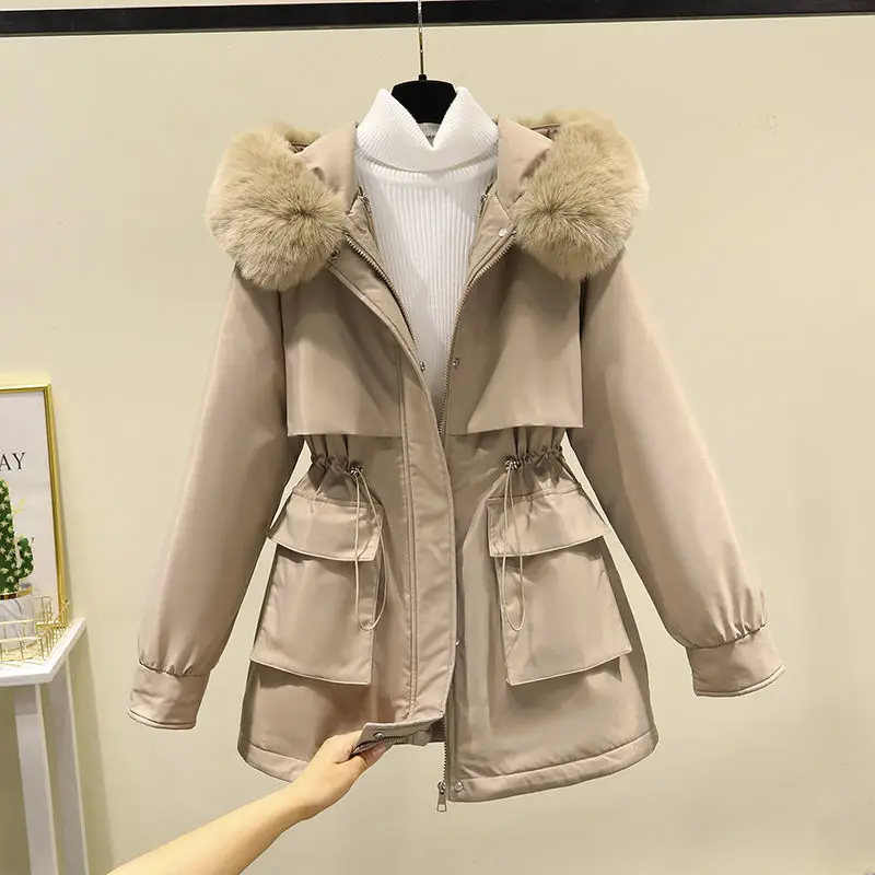 DeCoat Three Wear Windbreaker Workwear New Winter Style Parka Women\'s Mid Length Cotton Coat Windbreaker Coat M23