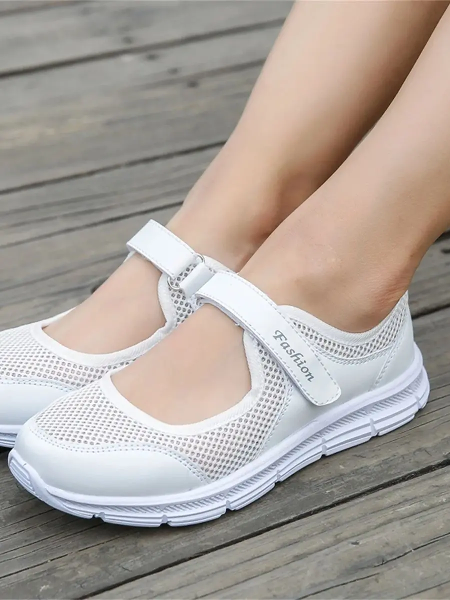 Summer Women's Casual Shoes, Soft and Lightweight Sports Shoes, Women's Walking Shoes, Flat-Bottomed Breathable Walking Travel S