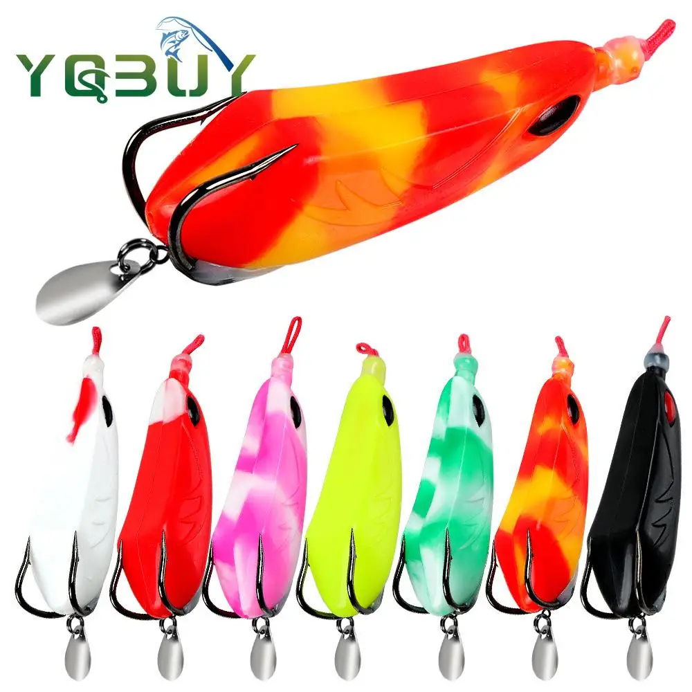 Fishing Lure 19.3g/8cm Big Soft Frog Lure Soft Bait Lure with Blood Trough Hook