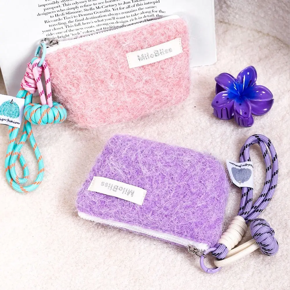 Mini borse per carte alla moda Portamonete da viaggio coreano quadrato con ciondolo a cuore Ins Borse per trucco Auricolari