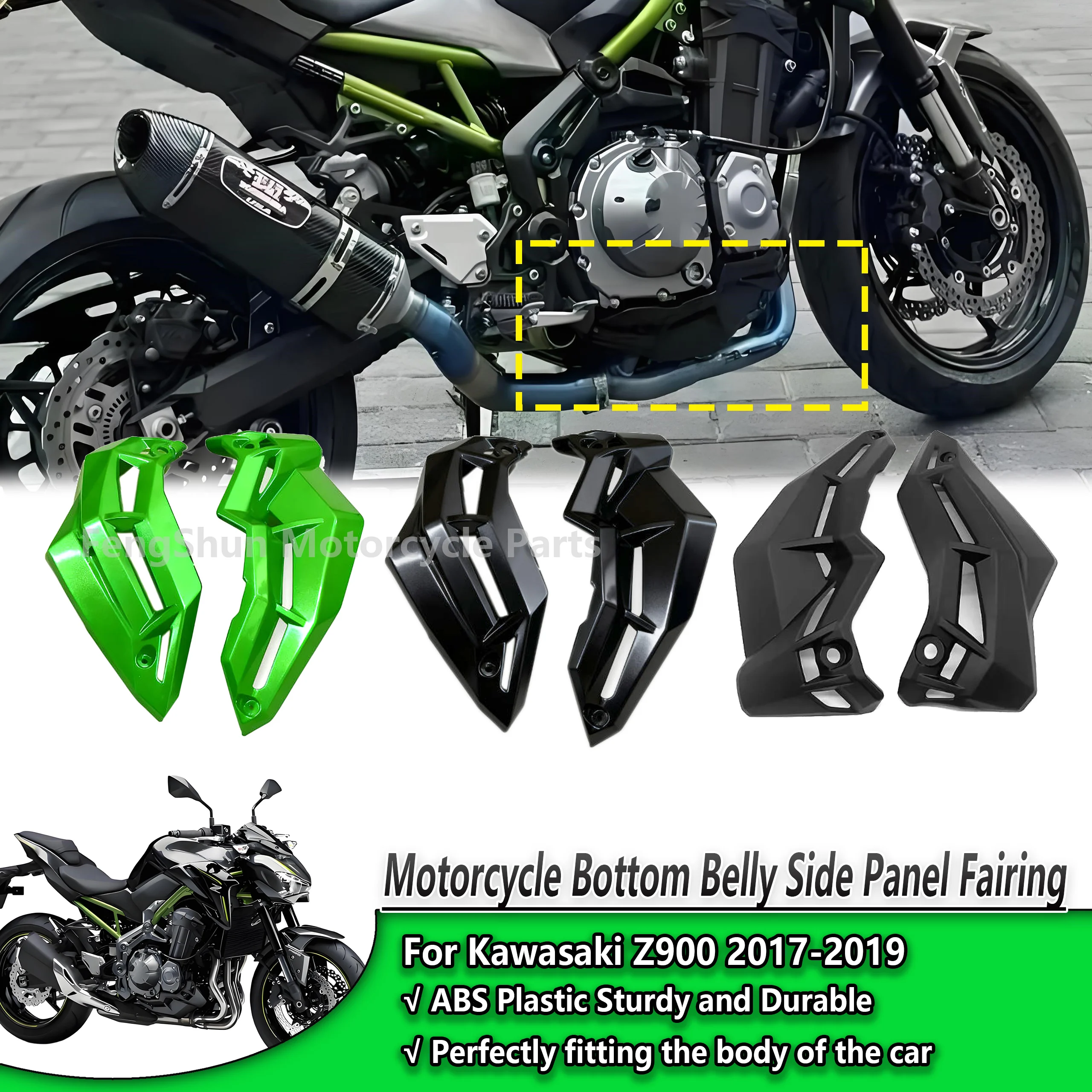 Moto Pancia Pancia Motore Spoiler Carenatura Inferiore Carenatura Copertura Misura Per Kawasaki Z900 Z 900 2017 2018 2019