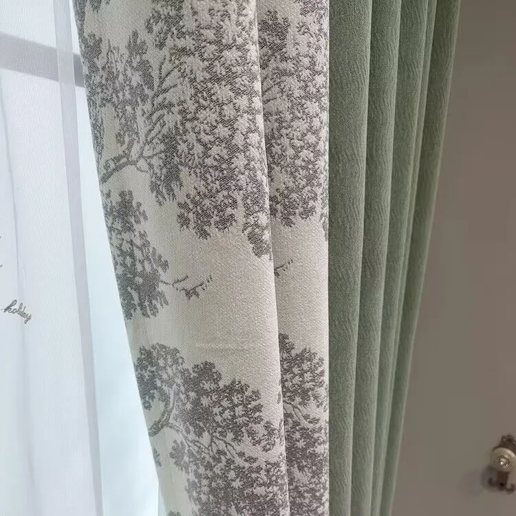 Customized Size Seamless Splicing Chenille Thickened Blackout Curtains for Living Room and Bedroom Warm and Windproof Luxury