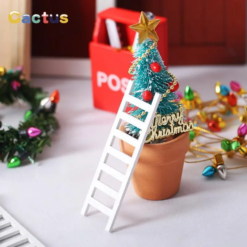 Échelle en bois pour maison de poupée 1:12, 5 pièces, échelle tridimensionnelle pour décoration de la maison