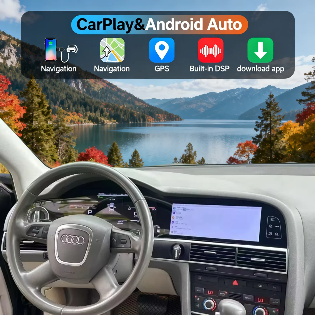 2025 New Model 12.3 ''+10.25 '' for Audi Q7 2005-2009, 2010-2015 Digital Instrument GPS Navigation Dual  Screen Carplay CarRadio