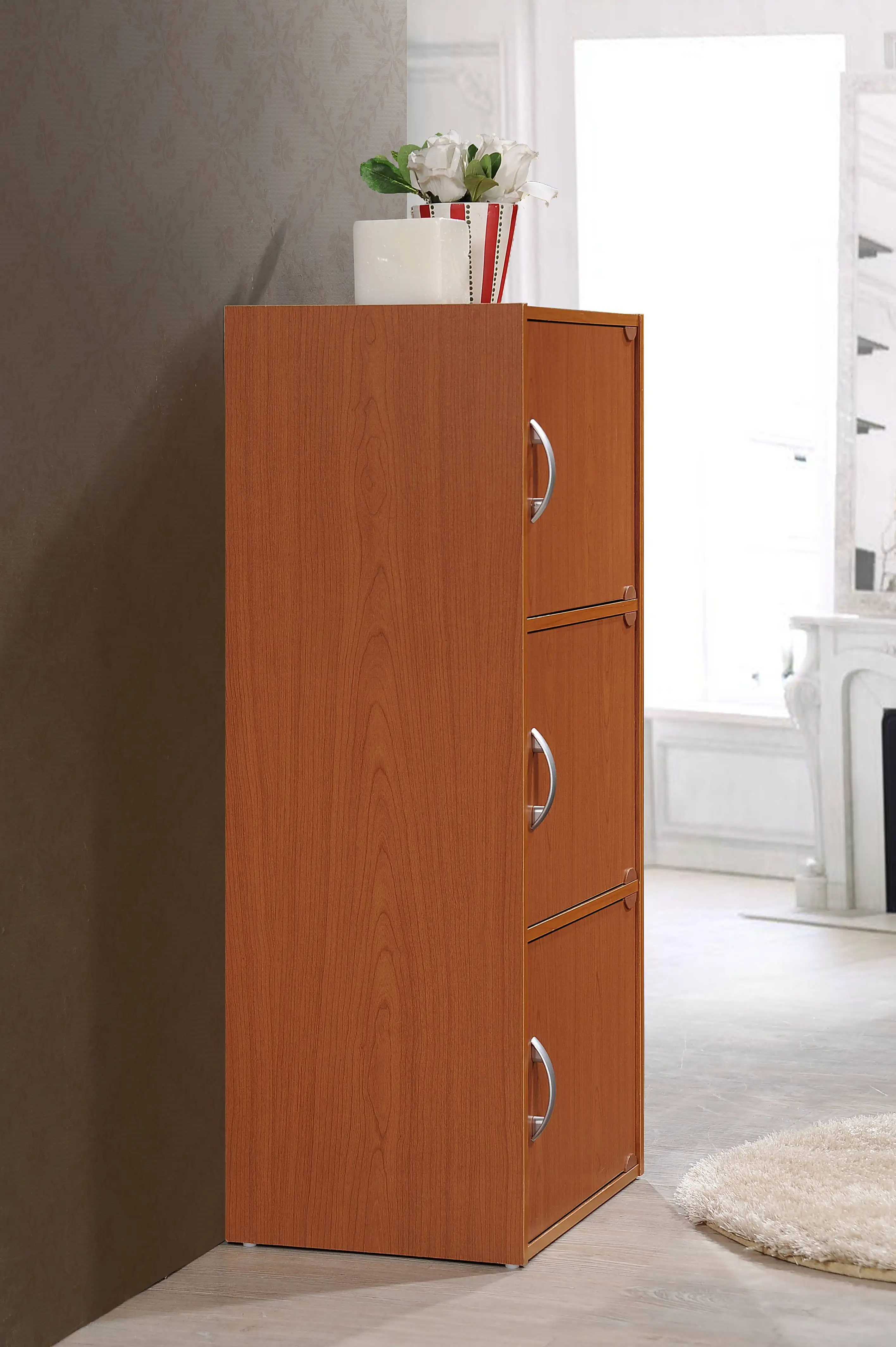 Hodedah-Armoire à 3 portes, rouge