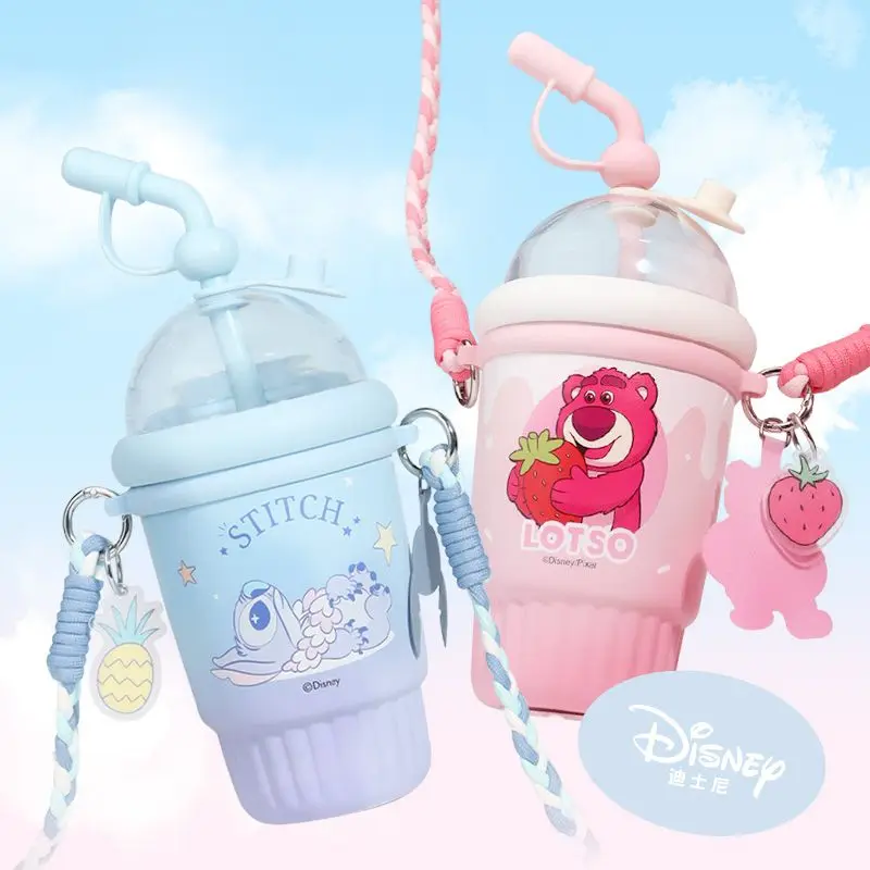 

Kawaii Disney thermos milk tea cup high-looking 316 stainless steel liner thermos straw cup with cup strap