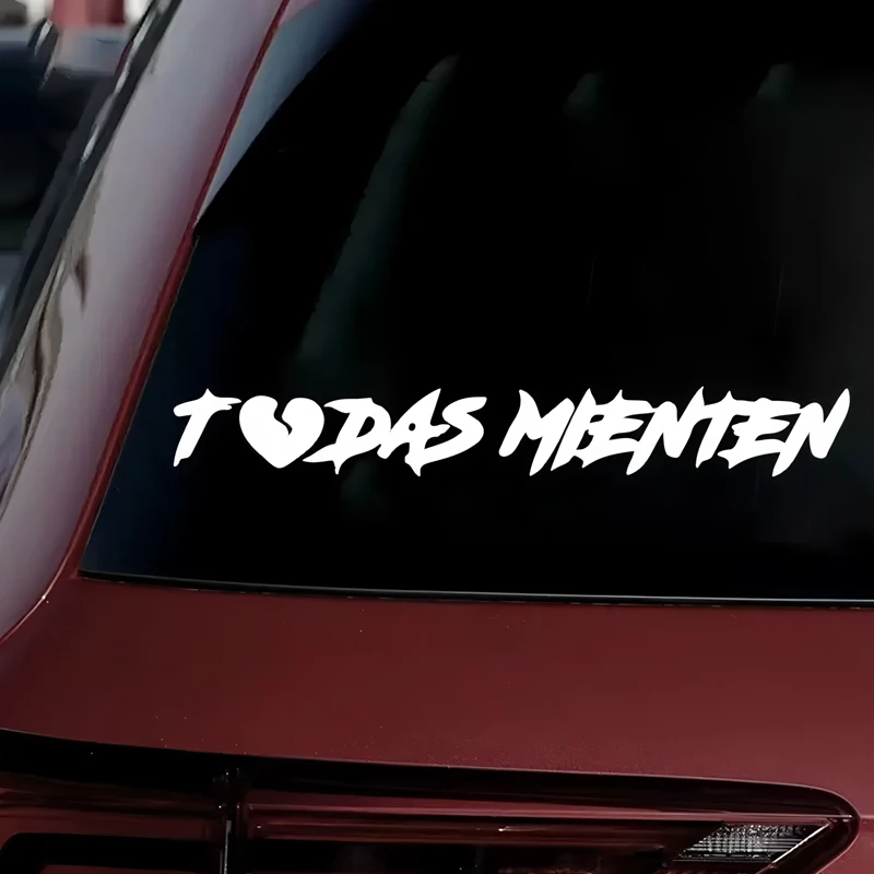 TODAS MIENTEN heartbreak text pegatinas creativas y divertidas para fanáticos y amantes de los dibujos animados, de alta calidad para coches, camiones, motocicletas y portátiles