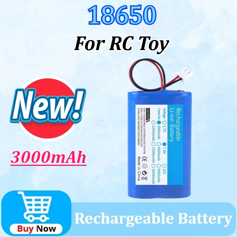 

7.4V 3000mAh 18650 2S Li-ion Rechargeable Battery Pack with 18650-2S Lithium Battery for Megaphone Speaker Parts